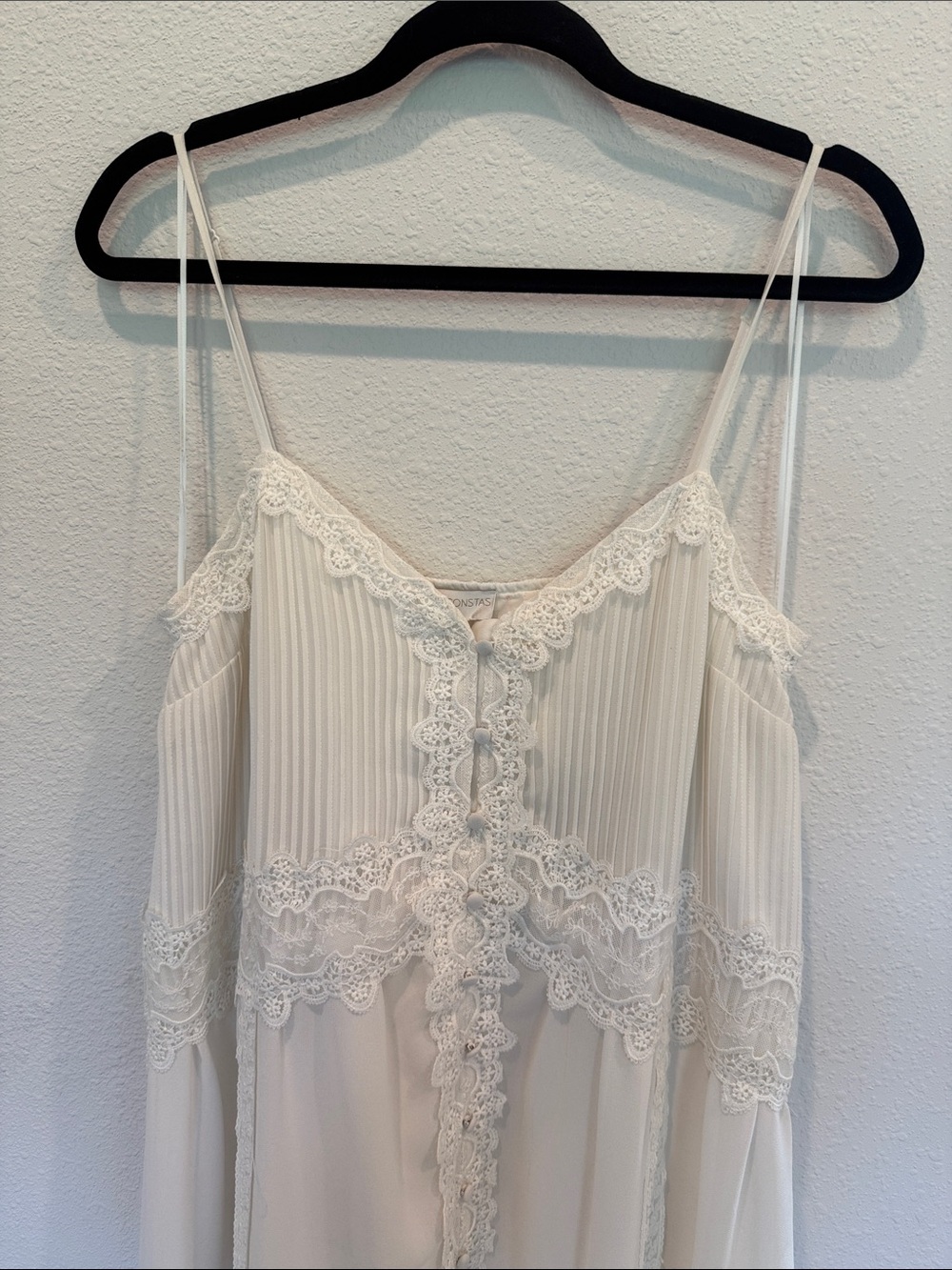 Caroline Constas Anna Ivory Lace-Trim Midi Slip Dress - Picture 5 of 14